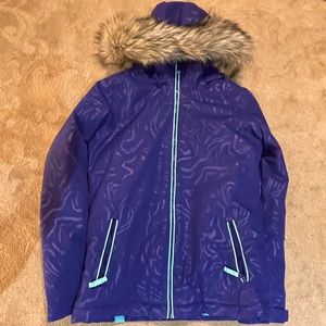 Roxy DryFlight Technology 10K Snow Jacket |Pattern Blue/Teal |Youth/Grls 14/XL